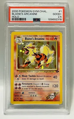 Blaines Arcanine *PSA 2.5* 2000 Pokemon Gym Challenge Holo #1 TCG - Image 2