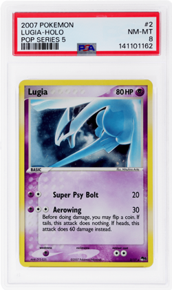 2007 Pokemon Organized Play Series 5 Lugia Holo #2A PSA 8 - Image 1