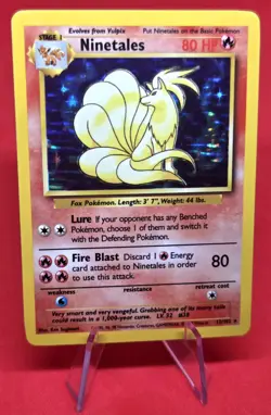 Pokemon TCG Ninetales Base Set Holo Unlimited 12/102 LP Condition- VINTAGE - Image 1