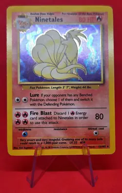 Pokemon TCG Ninetales Base Set Holo Unlimited 12/102 LP Condition- VINTAGE - Image 2