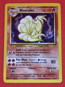 Pokemon TCG Ninetales Base Set Holo Unlimited 12/102 LP Condition- VINTAGE - Image 3
