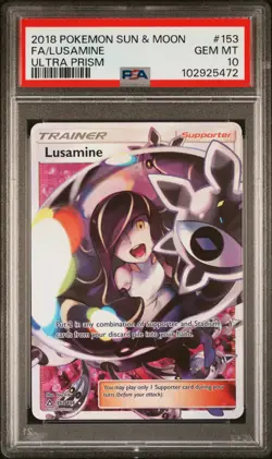 PSA 10- 2018 Pokemon Ultra Prism Ultra Rare Lusamine #153 - Image 1