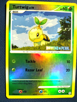 Pokemon TURTWIG 103/130 Stamped Promo CarReverse Holo & Snivy 1/114 Black White - Image 3