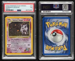 Sabrina's Gengar Holo Pokemon Gym Heroes PSA 7 2000 - Image 3