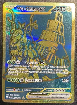 Wo-Chien ex Full Art Gold HR 240/091 Pokemon TCG Paldean Fates Gold Hyper Rare - Image 3