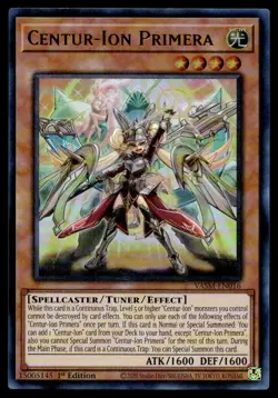 Yu-Gi-Oh TCG Valiant Smashers #VASM-EN016 Centur-Ion Primera Ultra Rare,1st Ed. - Image 1