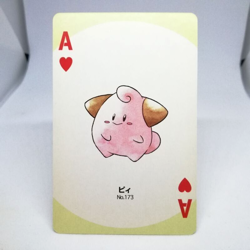 Cleffa A Heart Pokemon trump playing card Gold 2 Pichu Back Nintendo JAPAN - Image 1