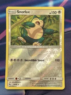 Snorlax Reverse Holo Foil - Hidden Fates 2019 50/68 - Near Mint Pokemon TCG Card - Image 1