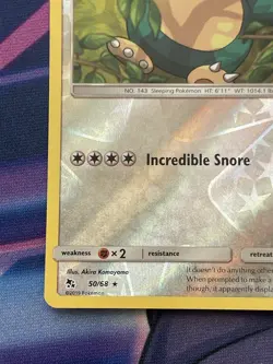 Snorlax Reverse Holo Foil - Hidden Fates 2019 50/68 - Near Mint Pokemon TCG Card - Image 5