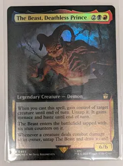 The Beast, Deathless Prince (Extended Art) Doctor Who Foil - MTG RARE - Image 1