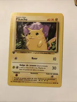 Pokemon Pikachu TCG Base Set 1st Edition Common Card 58/102 Spanish - Image 1