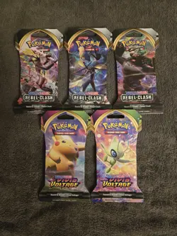 New Sealed Pokemon TCG Sword & Shield Vivid Voltage x2 + x3 REBEL CLASH MINT 820650807503 - Image 1