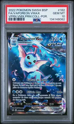 2022 POKEMON SWSH BLACK STAR PROMO #182 FULL ART/VAPOREON VMAX PSA 10 - Image 1