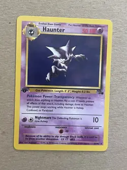 Pokemon TCG Haunter Fossil 21/62 Non-Holo Rare 1st Edition NM Super Clean - Image 1