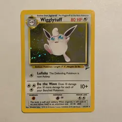 Wigglytuff HOLO 19/130 Holo Rare Base Set 2 Pokemon Card WOTC Vintage - LP - Image 1