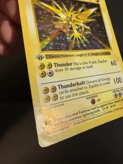 Pokemon TCG Zapdos 1st Edition Holo Shadowless Base Set - Image 3
