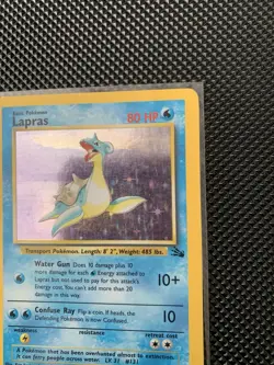 Pokemon TCG Vintage Lapras 10/62 Fossil Unlimited Holo Rare MP OBO - Image 3