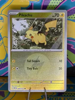 Pokemon TCG Pikachu ASC 055/217 Holo Stamped Basic HP70 Tail Smack Tiny Bolt - Image 1
