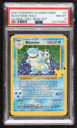 Blastoise Holo Pokemon Celebrations Classic Collection PSA 8 - Image 1