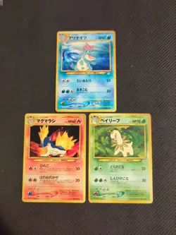 Croconaw Quilava Bayleef Neo File Folder Promo Japanese Pokemon - Image 1
