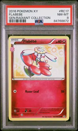 2016 Pokemon XY Generations Radiant Collection Rc17 Flabebe - PSA 8 - Image 1