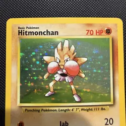 Hitmonchan #7 / 102 Base Set Holo - LP - Pokemon 1999 TCG WOTC Vintage - Image 2