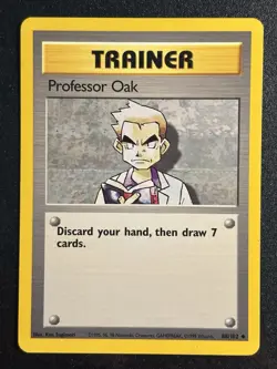 Professor Oak 88/102 - Base Set Uncommon Trainer WOTC Pokemon TCG - MP Card - Image 1