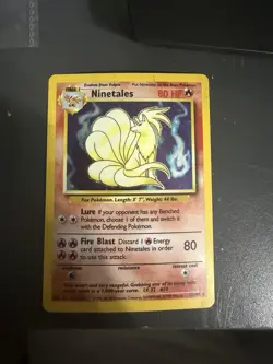 Ninetales Holo Unlimited Rare Pokemon TCG Card 12/102 Base Set LP - Image 1