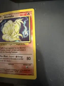 Ninetales Holo Unlimited Rare Pokemon TCG Card 12/102 Base Set LP - Image 3