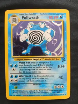 Pokemon Card Poliwrath [2] 15/130 Base Set 2 Holo Foil - NM - Image 1