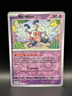 Reverse Holo Mr. Mime 122/165 - Pokemon 151 Card - NM - Image 1