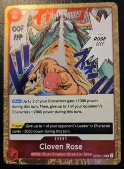 Cloven Rose OP08-018 Foil Rare Two Legends One Piece Card Game - Image 1