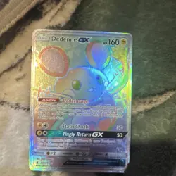 Pokemon Dedenne GX Secret Rare Full Art Holo 219/214 Sm-Unbroken Bonds Card - Image 1
