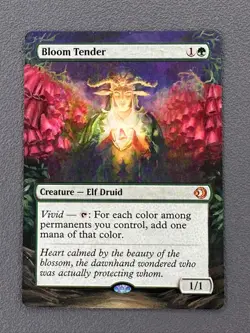 Bloom Tender MTG Lorwyn Eclipsed Hand Painted Borderless Extended Altered Art v - Image 1