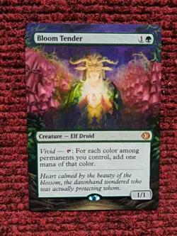 Bloom Tender MTG Lorwyn Eclipsed Hand Painted Borderless Extended Altered Art v - Image 2