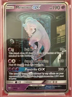 2017 POKEMON SUN & MOON SHINING LEGENDS SECRET #78 MEWTWO GX PSA 9 - Image 3
