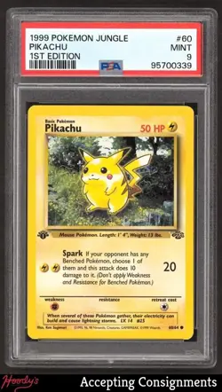 1999 Pokemon Jungle 1st Edition #60 Pikachu PSA 9 MINT - Image 1