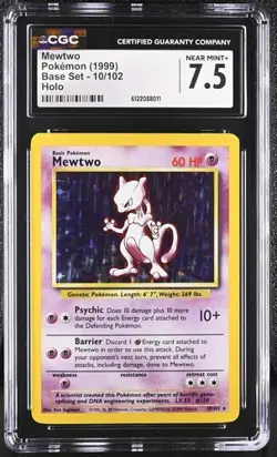 Mewtwo *CGC 7.5* Holo *Base Set* #10 *1999* Vintage * Pokemon - Image 1