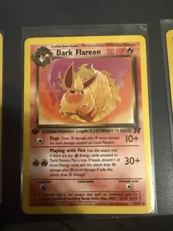 Pokemon TCG Trio Set Dark Jolteon Dark Flareon Dark Vaporeon 1st Edition NM - Image 3