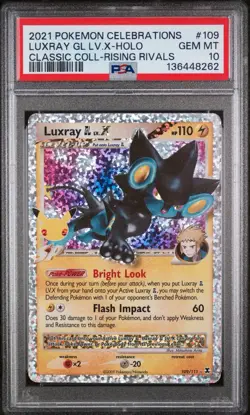 2021 Pokemon Celebrations Luxray GL LV.X Classic Collection Holo #109/111 PSA 10 - Image 3