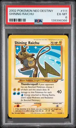 139398366 Shining Raichu 2002 Pokemon Neo Destiny #111 Holo PSA 6 - Image 1