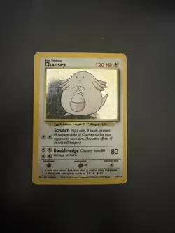 Chansey 3/102 Holo 1999 WOTC Pokemon TCG Base Set Unlimited Rare Card - Image 1