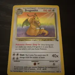 Pokemon TCG Fossil Dragonite Holo Card #4/62 First Edition - Image 2