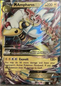 Pokemon M Ampharos EX Holo Card XY-Ancient Origins 28/98 - Image 1