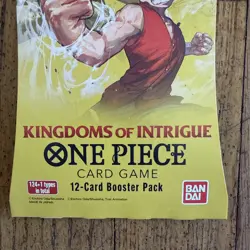 One Piece KINGDOMS OF INTRIGUE English Sleeved Booster OP-04 Sealed 12-Card Pack - Image 2