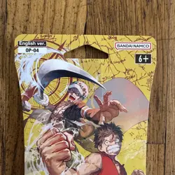 One Piece KINGDOMS OF INTRIGUE English Sleeved Booster OP-04 Sealed 12-Card Pack - Image 3