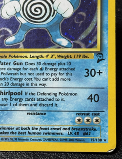 Poliwrath 15/130 - Holo Rare - Vintage Pokemon TCG: Base Set 2 - MP - Image 4