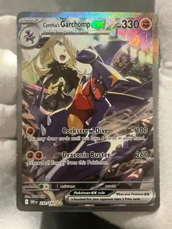 Pokemon TCG Cynthia's Garchomp ex 232/182 Destined Rivals SIR Moderately Played- - Image 3