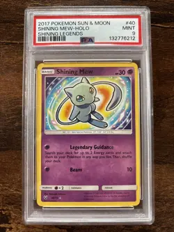 2017 POKEMON SUN & MOON SHINING LEGENDS #40 SHINING MEW-HOLO PSA 9 - Image 1