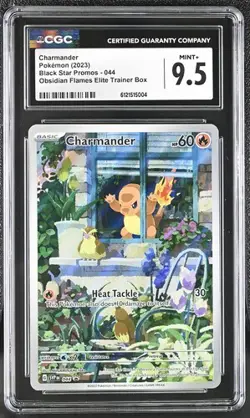 CGC 9.5 Charmander 044 Pokemon Obsidian Flames ETB Black Star Promo Alt Art - Image 1
